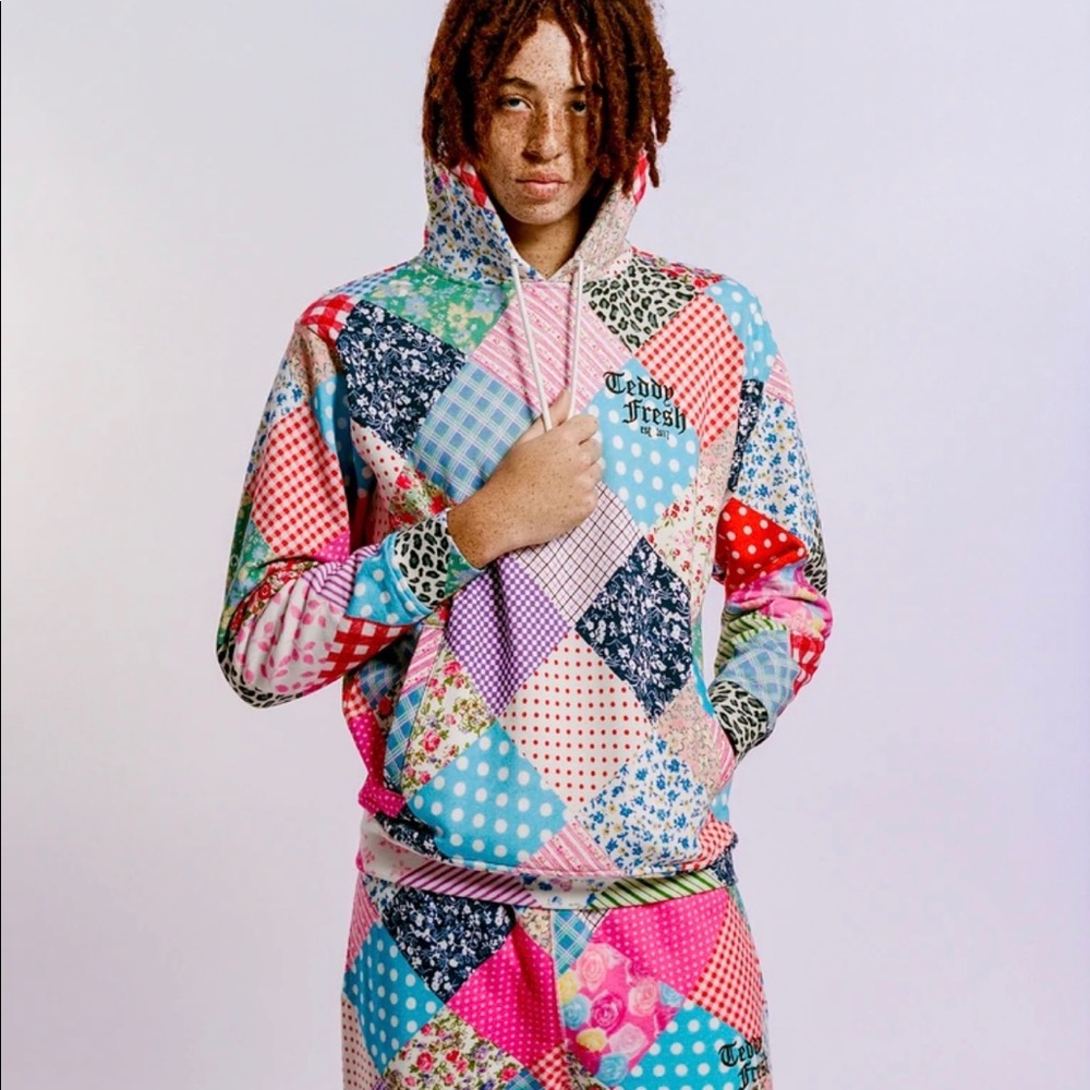Teddy Fresh full set hoodie and sweatpants Quilted Limited Edition print. Rare!